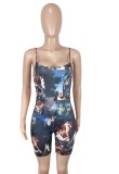 Summer Print Sexy Strap Bodycon Rompers