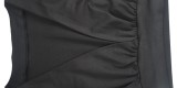 Summer Formal Black Slit Sleeves Deep-V Crop Top