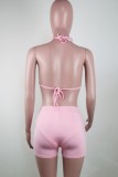Summer Sexy Pink Bra and Shorts 3pc Set