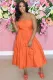 Summer Casual A-Line Orange Strap Long Dress