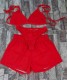 Summer Sexy Red Bra and Shorts 3pc Set