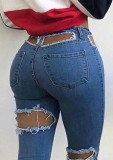 Summer Sexy Fit Cut Out Blue Jeans