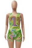 Summer Multicolor Sleeveless Bodycon Rompers with Panty