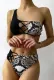 Sexy Lace-Up One Shoulder Snake Skin Two-Piece Swimwear