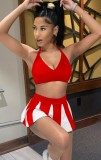 Summer Sports Red Halter Bra and Tutu Skirt Set