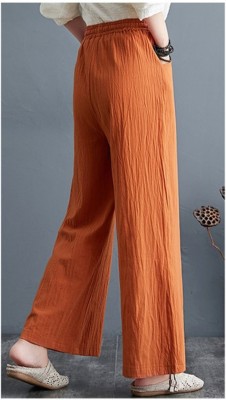 Summer Casual Solid Drawstrings Wide Trousers