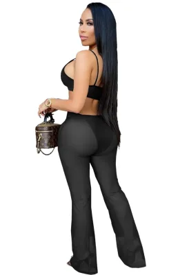 Summer Party Sexy Cut Out Black Strap Jumpsuit