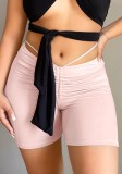 Summer Pink Sexy Ruched Jogging Shorts