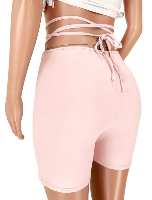Summer Pink Sexy Ruched Jogging Shorts