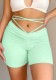Summer Green Sexy Ruched Jogging Shorts