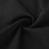 Summer Black Lace-Up Bandeau Top and Slit Long Skirt Set