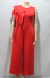 Summer Formal Plus Size Red Wide Legges Jumpsuit