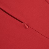 Summer Vintage Red Sleeveless Pencil Office Dress