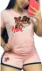 Summer Casual Grey Cartoon Shirt and Shorts 2PC Set