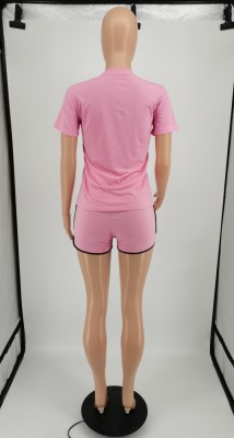 Summer Casual Rose Cartoon Shirt and Shorts 2PC Set