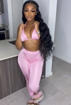 Summer Pink Sexy Bra and Pants 2 Piece Matching Set