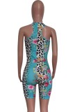 Summer Sexy Floral Leopard Sleeveless Bodycon Rompers