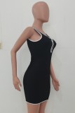 Summer Sexy Black Hollow Out Fitted Tank Dress