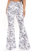 Summer Print Snake High Waist Flare Jeans