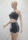 Summer Sports Black Vest and Shorts 2PC Tracksuit