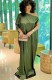 Summer Plus Size Formal Green Slash Shoulder Long Dress