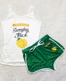 Summer Sports Print Snack Vest and Matching Shorts 2PC Tracksuit