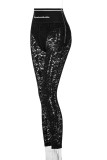 Summer Party Black Lace Sexy Fitted Leggings
