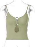 Summer Party Green O-Rings Sexy Strap Tank Top