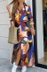 Autumn Casual Print Multicolor Long Sleeve Slit Long Blouse Dress