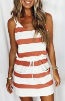 Summer Casual Wide Stripes Strap Mini Dress