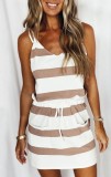 Summer Casual Wide Stripes Strap Mini Dress