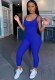 Summer Party Sexy Blue Sleeveless Bodycon Jumpsuit