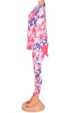 Autumn Classic Floral Long Sleeve Blouse and Matching Pants 2PC Set