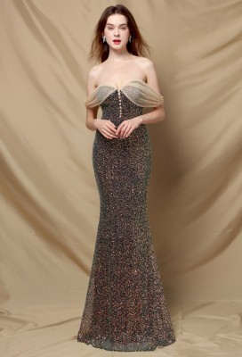 Summer Formal Black Sequins Sweetheart Mermaid Evening Dress