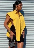 Summer Yellow Sexy Open Sides Party Tops