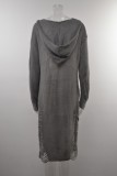 Autumn Grey Ripped Long Cardigans with Full Sleeves