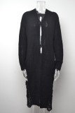Autumn Black Ripped Long Cardigans with Full Sleeves