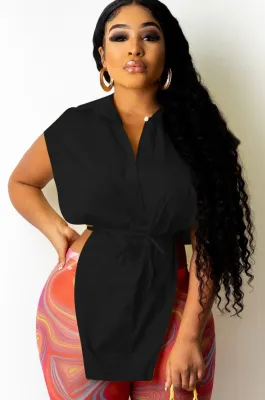 Summer Black Sexy Open Sides Party Tops