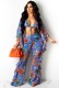 Summer Floral Bra and Pants with Matching Cover-Up 3PC Set