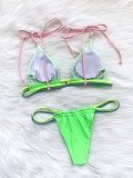 Two-Piece Green Sexy Thong Strap Swimwear