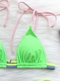 Two-Piece Green Sexy Thong Strap Swimwear