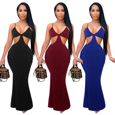 Summer Formal Red Cut Out Strap Mermaid Evening Dress
