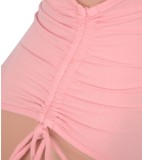 Summer Pink Sexy Hollow Out Strap Mini Bodycon Dress