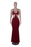 Summer Formal Red Cut Out Strap Mermaid Evening Dress