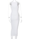 Summer White Sexy Hollow Out Long Tank Dress