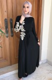 Autumn Dubai Arab Middle East Muslim Kaftan Islamic Abaya Beaded Long Gown