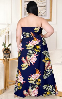 Summer Plus Size Straless Rompers Long Sundress