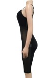 Summer Black Patch Sexy Strap Bodycon Rompers