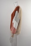 Autumn Color Block V-Neck Long Sleeve Sweater Coat