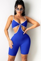 Summer Blue Sexy Cut Out Strap Bodycon Rompers